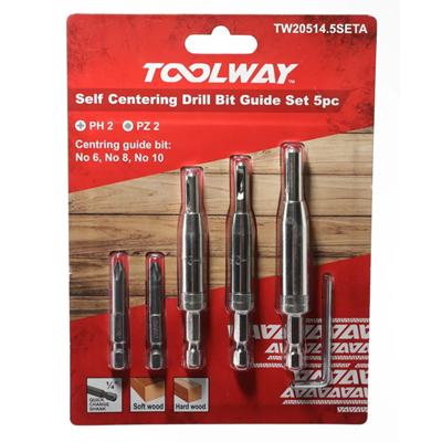 Toolway Self Centering  Drill Bit Guide Set 5pc