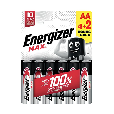 Energizer AA MAX Alkaline Battery 4+2F