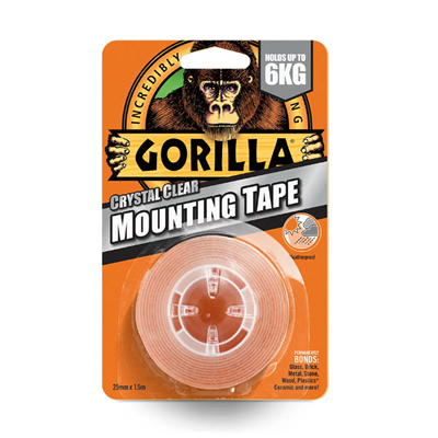 Gorilla Crystal Clear Mounting Tape 1.5m