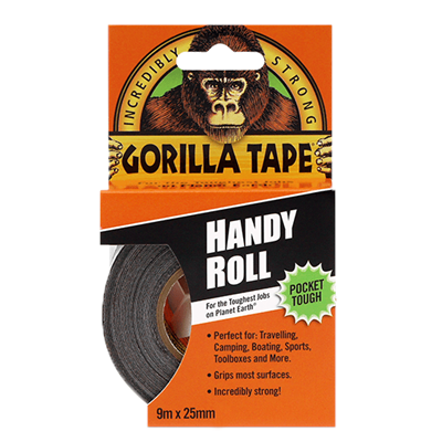 Gorilla Tape Handy Roll – Black 9m x 25mm