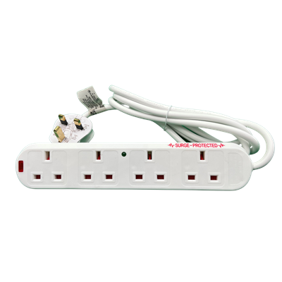 Power 2M Surge Protection 4-gang Lead