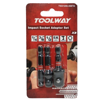 Toolway 3pc Impact Socket Adaptor Set