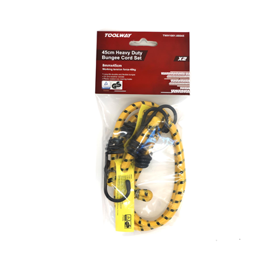 Toolway 8 x 450mm Bungee Straps X2 Yellow